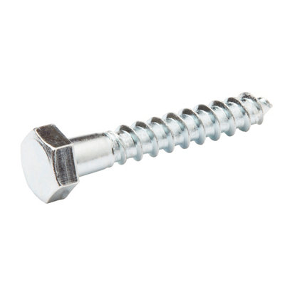 Diall Hex Zinc-Plated Carbon Steel Coach Screw (Dia)8Mm (L)50Mm, Pack Of 100