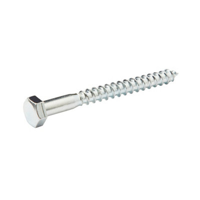 Diall Hex Zinc-Plated Carbon Steel Coach Screw (Dia)8Mm (L)80Mm, Pack Of 100