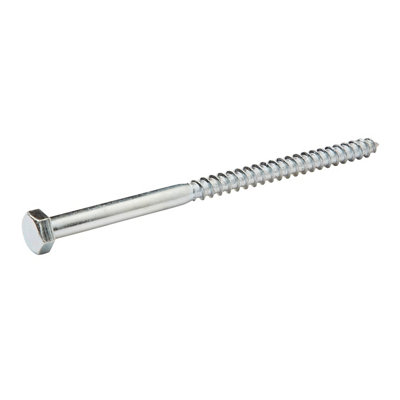 Diall Hex Zinc-Plated Carbon Steel Coach Screw (Dia)8Mm (L)140Mm, Pack Of 50