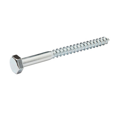Diall Hex Zinc-Plated Carbon Steel Coach Screw (Dia)10Mm, Pack Of 50