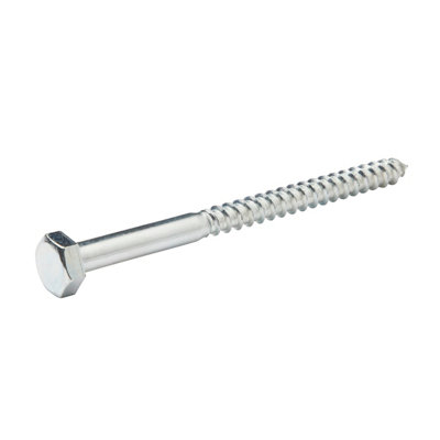 Diall Hex Zinc-Plated Carbon Steel Coach Screw (Dia)10Mm (L)140Mm, Pack Of 50