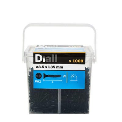 Diall Fine Metal & Wood Plasterboard Screw (Dia)3.5Mm (L)35Mm, Pack Of 1000
