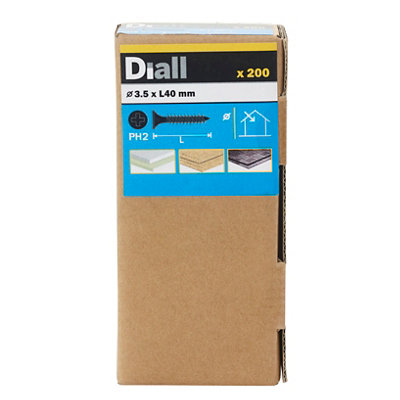 Diall Fine Metal & Wood Plasterboard Screw (Dia)3.5Mm (L)40Mm, Pack Of 200