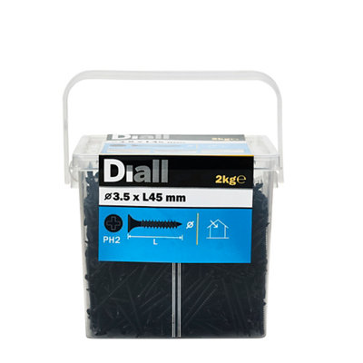 Diall Fine Metal & Wood Plasterboard Screw (Dia)3.5Mm (L)45Mm, Pack