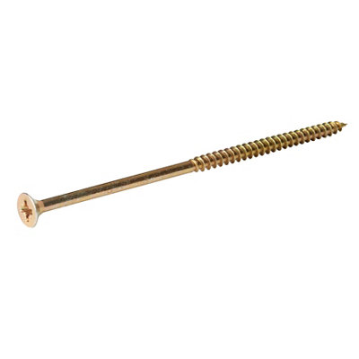 Diall Double-Countersunk Yellow-Passivated Carbon Steel Screw (Dia)6Mm, Pack Of 10