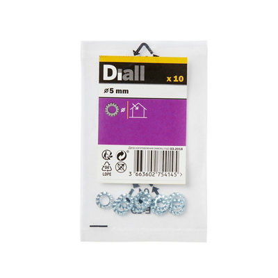 Diall M5 Steel Shakeproof Washer, (Dia)5Mm, Pack Of 10