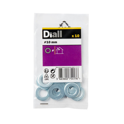 Diall M10 Steel Shakeproof Washer, (Dia)10Mm, Pack Of 10