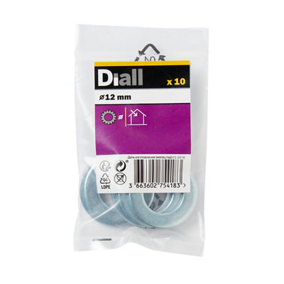 Diall M12 Steel Shakeproof Washer, (Dia)12Mm, Pack Of 10