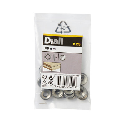 Diall M6 Stainless Steel Screw Cup Washer, (Dia)6Mm, Pack Of 25