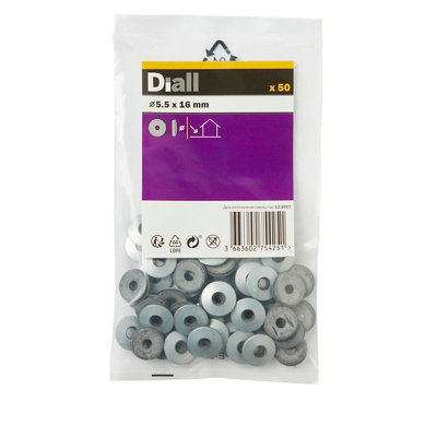 Diall M5.5 Carbon Steel Roofing Washer, (Dia)5.5Mm, Pack Of 50
