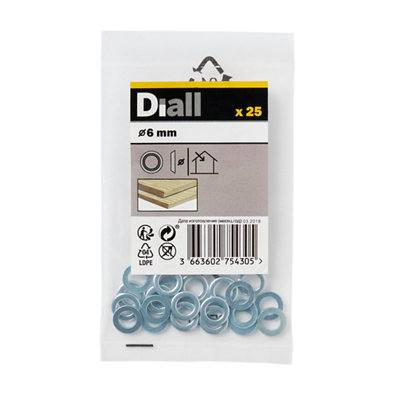Diall M6 Carbon Steel Screw Cup Washer, Pack Of 25