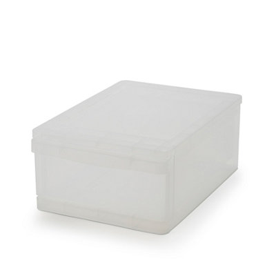 Form Kontor Clear 20L Plastic Stackable Storage Box