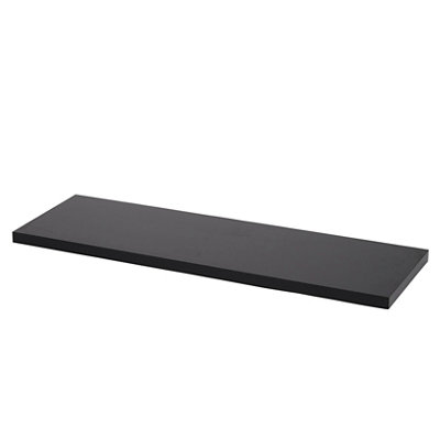 Goodhome Rigga Satin Black Rectangular Floating Shelf (L)80Cm X (D)19Cm