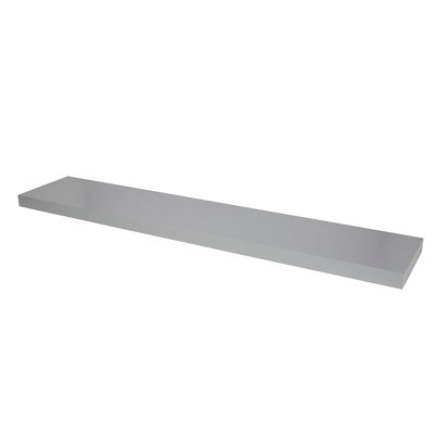 Goodhome Cusko Satin Grey Rectangular Floating Shelf (L)118Cm X (D)23.5Cm