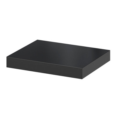 Goodhome Cusko Satin Black Rectangular Floating Shelf (L)30Cm X (D)23.5Cm