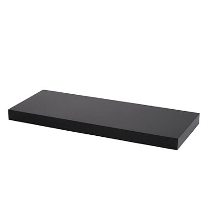Goodhome Cusko Matt Black Rectangular Floating Shelf (L)80Cm X (D)23.5Cm