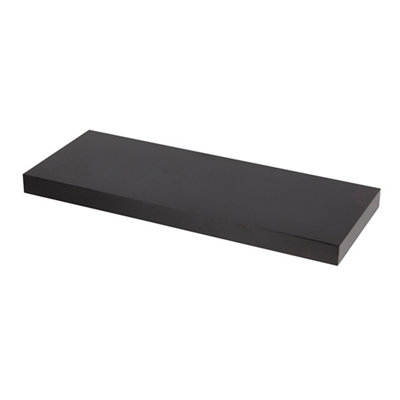 Goodhome Cusko Black Rectangular Floating Shelf (L)60Cm X (D)23.5Cm