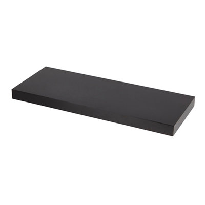 Goodhome Cusko Black Rectangular Floating Shelf (L)80Cm X (D)23.5Cm