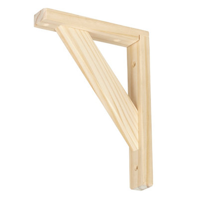 Goodhome Timber Natural Pine Shelving Bracket (H)200Mm (D)150Mm