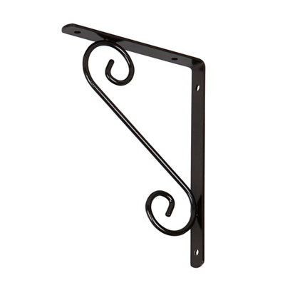 Goodhome Antik Black Antique Effect Steel Shelving Bracket (H)150Mm (D)200Mm
