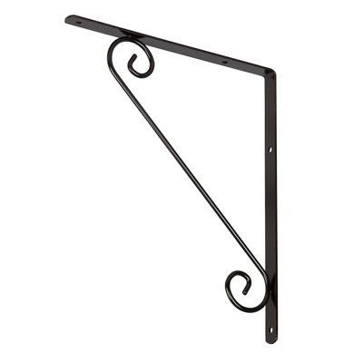 Goodhome Antik Black Steel Shelving Bracket (H)300Mm (D)150Mm