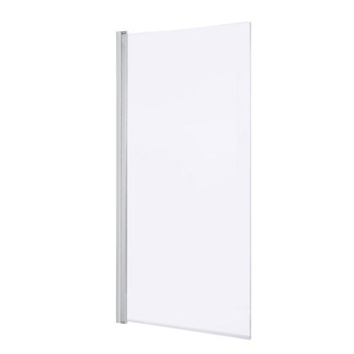 Goodhome Calera Straight Silver Effect Frame Bath Screen (W)850Mm (H)1400Mm