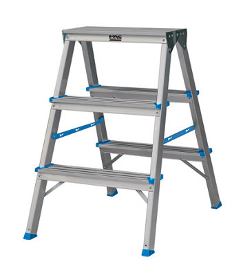 Mac Allister 3 Tread Aluminium Step Ladder (H)0.65M