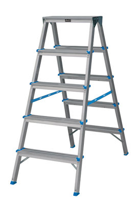 Mac Allister 5 Tread Aluminium Step Ladder (H)1.08M
