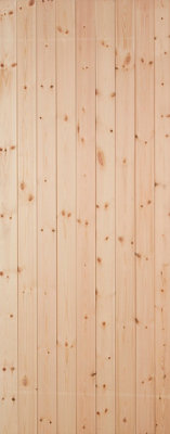 B&Q Ledged & Braced Cottage Wooden Pine Veneer Swinging External Side Back Door, (H)1981Mm (W)838Mm