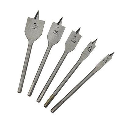 B&Q 5 Piece Flat Wood Drill Bit
