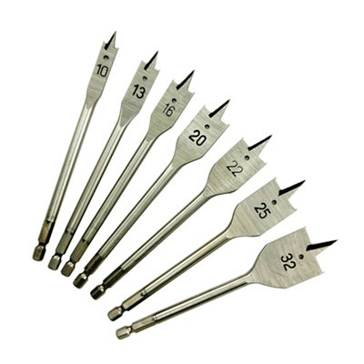 Universal 7 Piece Flat Wood Drill Bit