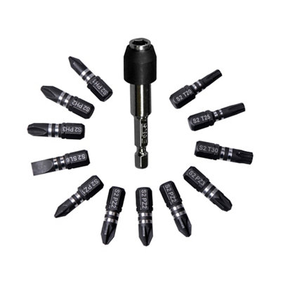 Erbauer Mixed Steel (S2 Grade) Screwdriver Bits (13 Pieces) - Sdr25833