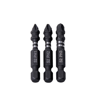 Erbauer Phillips Mixed Impact S2 Steel Screwdriver Bits (3 Pieces) - Sdr17638