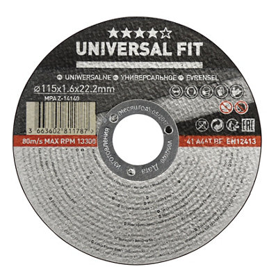 Universal Cutting Disc 115Mm X 1.6Mm X 22.2Mm