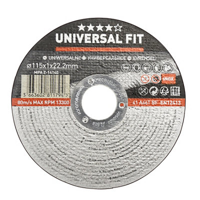 Universal Inox & Metal Cutting Disc 115Mm X 1Mm X 22.2Mm