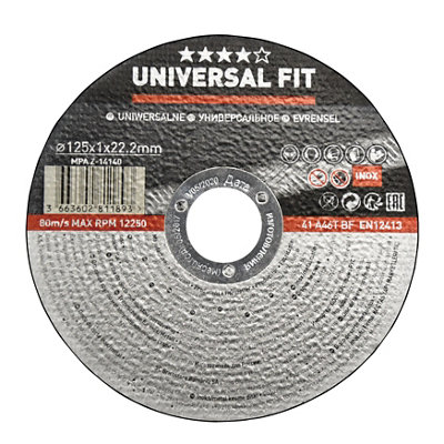 Universal Inox & Metal Cutting Disc 125Mm X 1Mm X 22.2Mm