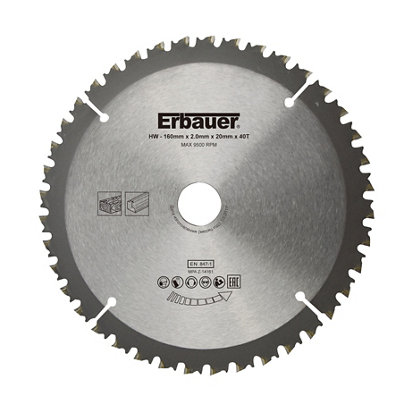 Erbauer 40T Circular Saw Blade (Dia)160Mm