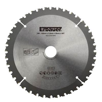 Erbauer 40T Circular Saw Blade (Dia)165Mm