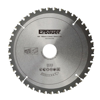 Erbauer Multi-Material 40T Circular Saw Blade (Dia)190Mm