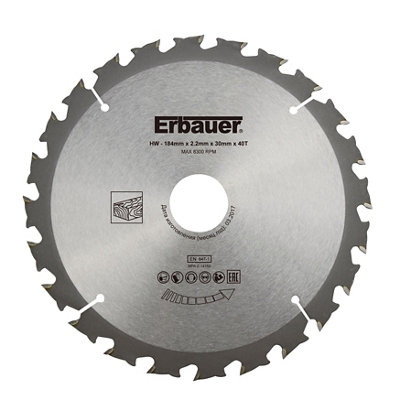 Erbauer 40T Circular Saw Blade (Dia)184Mm