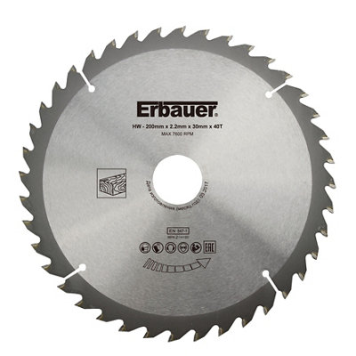 Erbauer 40T Circular Saw Blade (Dia)200Mm
