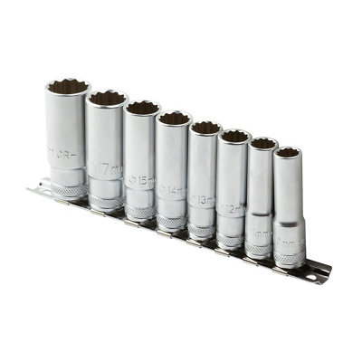 Magnusson ⅜" Deep Socket Rail Clip Set (8 Piece)