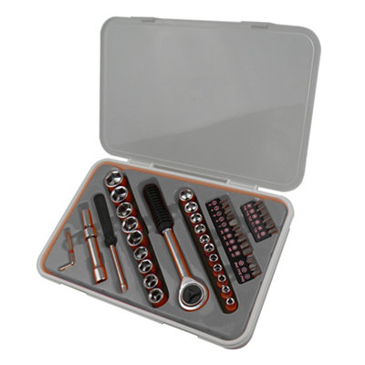 B&Q Mixed Drive Socket Set With Carry Case (47 Piece)