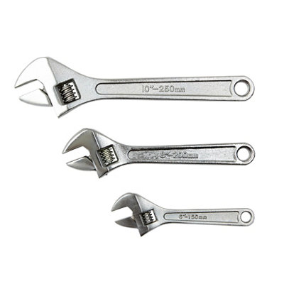 B&Q 3 Piece Adjustable Wrench Set