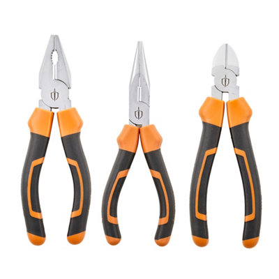 Magnusson 3 Piece Chrome Vanadium Steel Pliers Set Pl108 Comfort Grip