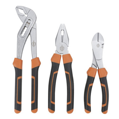 Magnusson 3 Piece Chrome Vanadium Steel Pliers Set Pl109 Comfort Grip