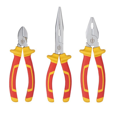 Magnusson 3 Piece Chrome Vanadium Steel Vde Pliers Set Pl111