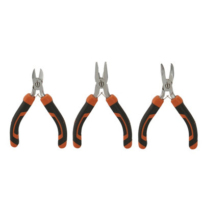 Magnusson 3 Piece Chrome Vanadium Steel Mini Pliers Set Pl113 Comfort Grip