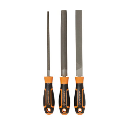 Magnusson 3 Piece Carbon Steel File Set (L)200Mm