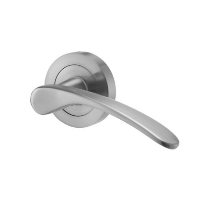 Colours Beare Nickel Effect Aluminium Curved Latch Door Handle (L)110Mm